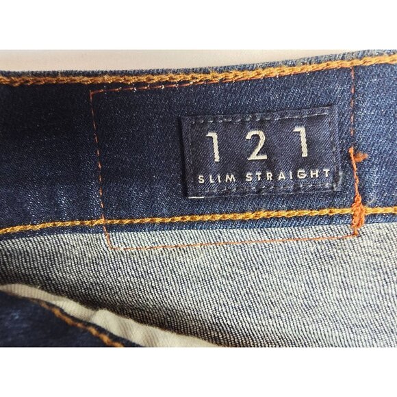 Lucky Brand Size 36X30 Mens 121 Slim Straight Blue Denim 5 Pocket Logo Tag Jeans - Picture 4 of 13